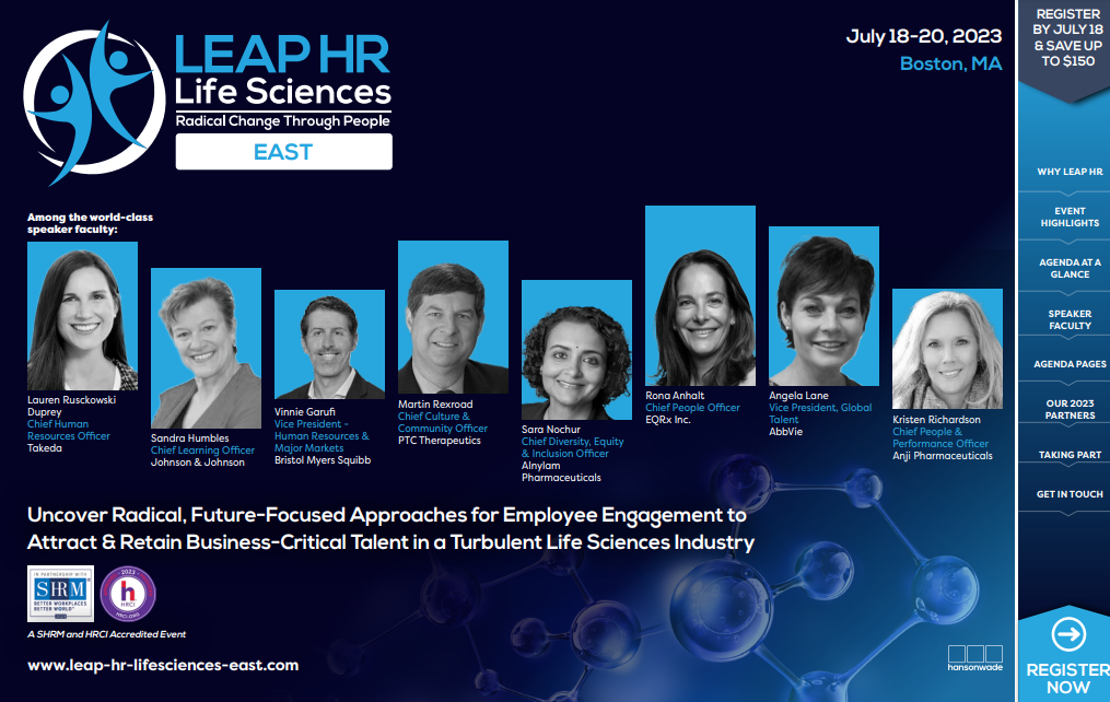 Download the Full Event Guide LEAP HR Life Sciences East
